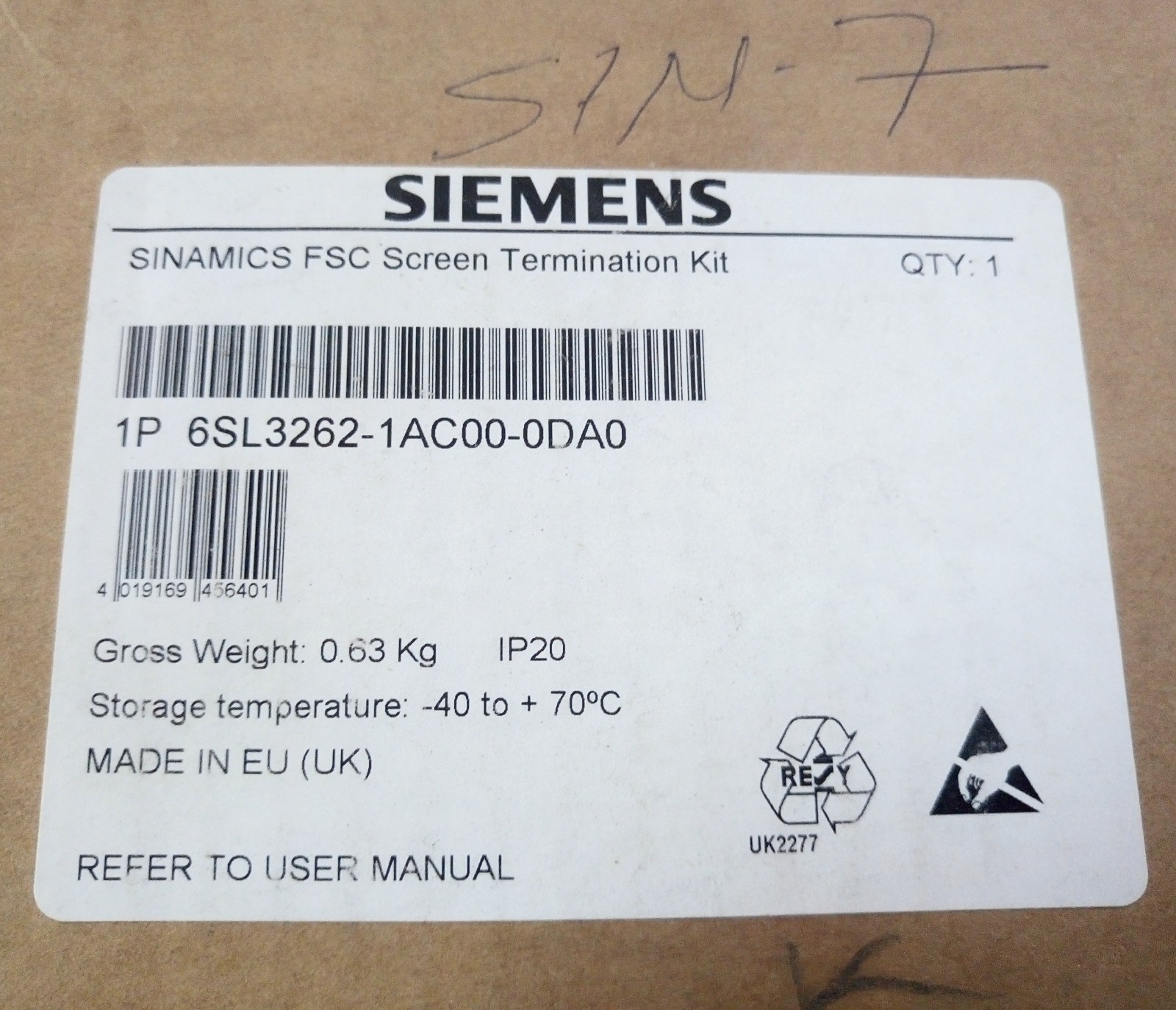 Siemens 6SL3262-1AC00-0DA0 sinamics screening kit for power module FSC