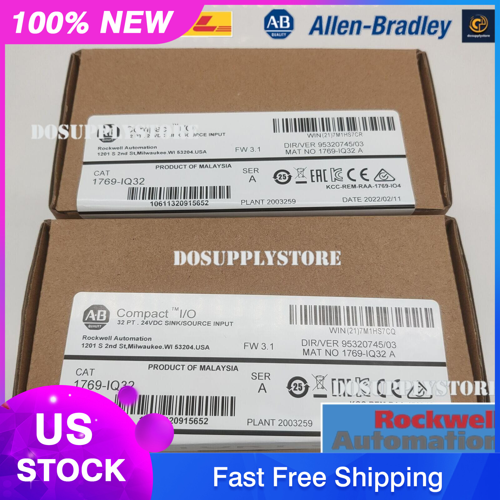 NEW Allen-Bradley 1769-IQ32 /A CompactLogix 32 Pt 24VDC Input Module AB 1769IQ32