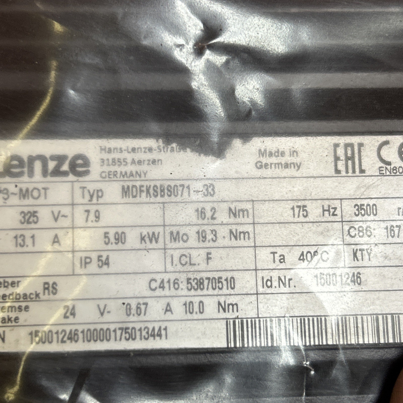 MDFKSBS071-33 Servo Motor New New Old Stock Automation Manufacturing Maintenance