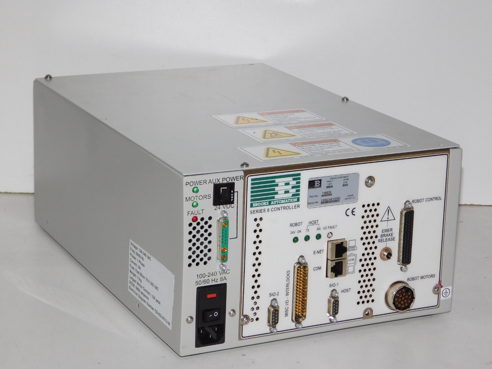 Brooks Automation 146829 Series 8 Controller Module Robot Motor System Unit USA