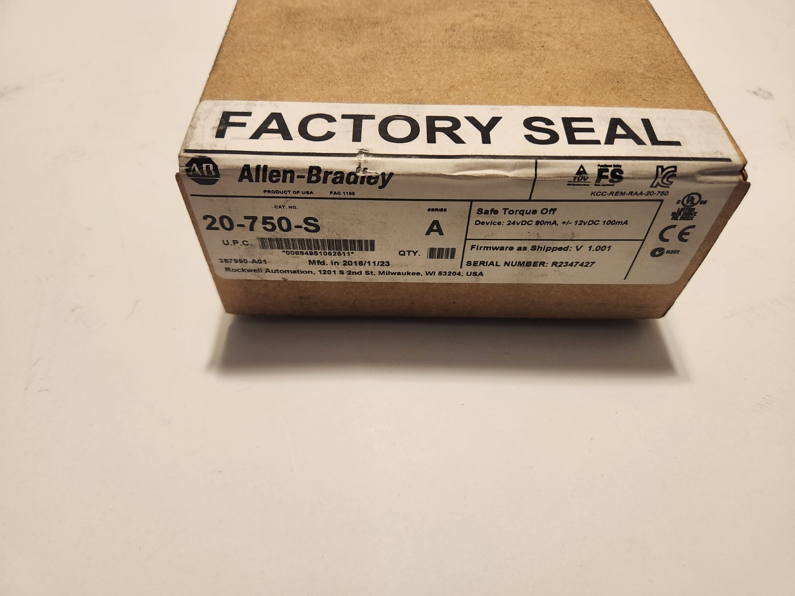 ALLEN BRADLEY 20-750-S Series A 750 Safe Torque Off Option Module