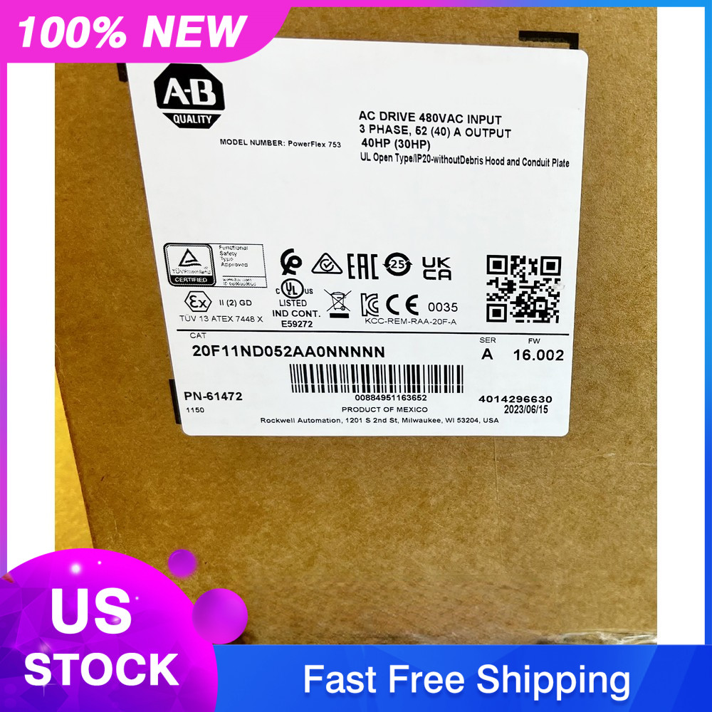 20F11ND052AA0NNNNN AB PowerFlex753 AC Drive 20F11ND052AA0NNNNN US Free Tax