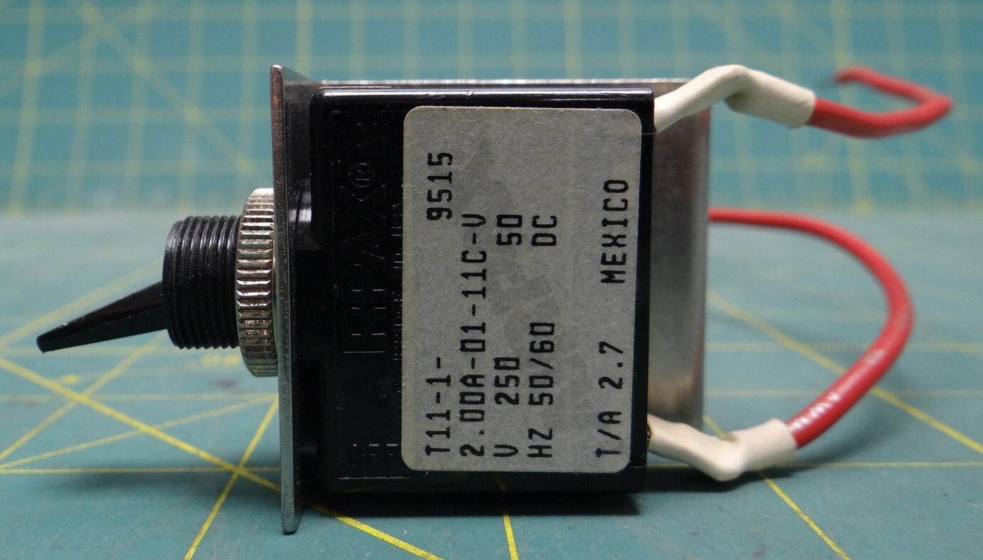 Airpax T11-1-2.00A-01-11C-V Magnetic Hydraulic Circuit Breaker With Mount