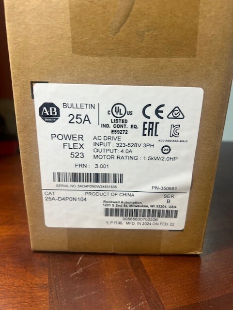 Allen Bradley 25A-D4P0N104 Variable Frequency Drive (NIB)