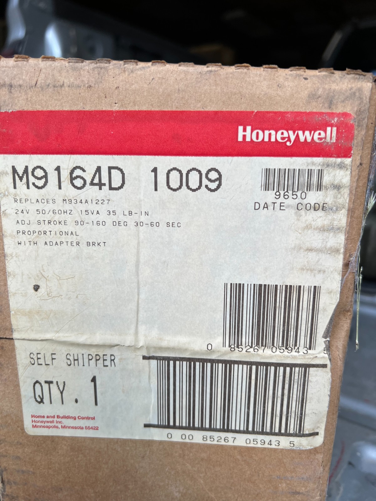 NOS-USA Honeywell M9164D1009 Modutrol IV Motor Actuator-24V-Replaces M934A1227