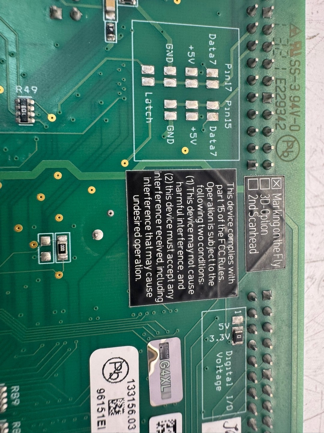 SCANDEAD 133036 Marking on the Fly Interface Board FedEx Power-On Tested Used