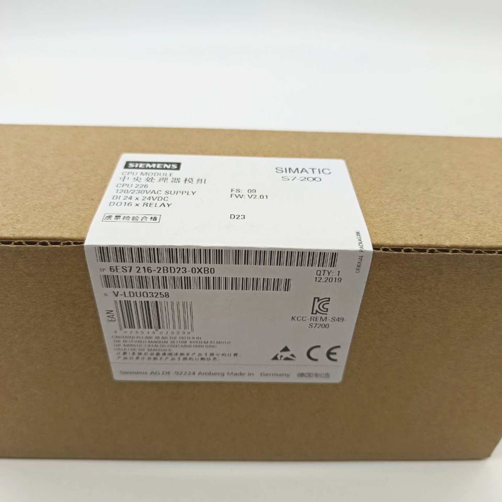 1pc New Siemens 6ES7216-2BD23-0XB0 6ES7 216-2BD23-0XB0 S7-200CN CPU226 module