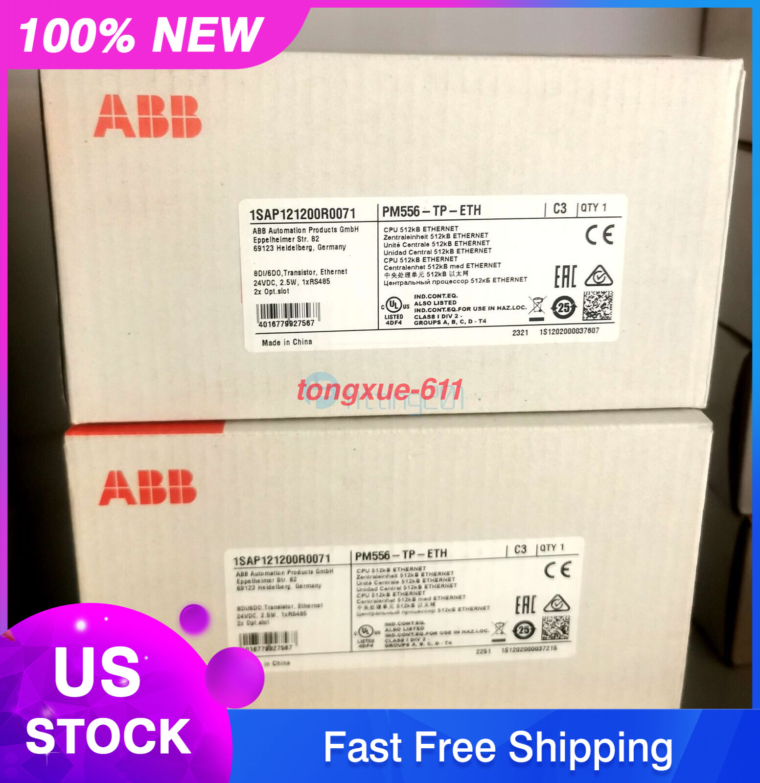 NEW ABB PLC controller PM556-TP-ETH 1SAP121200R0071 Fast Shipping FedEx or DHL