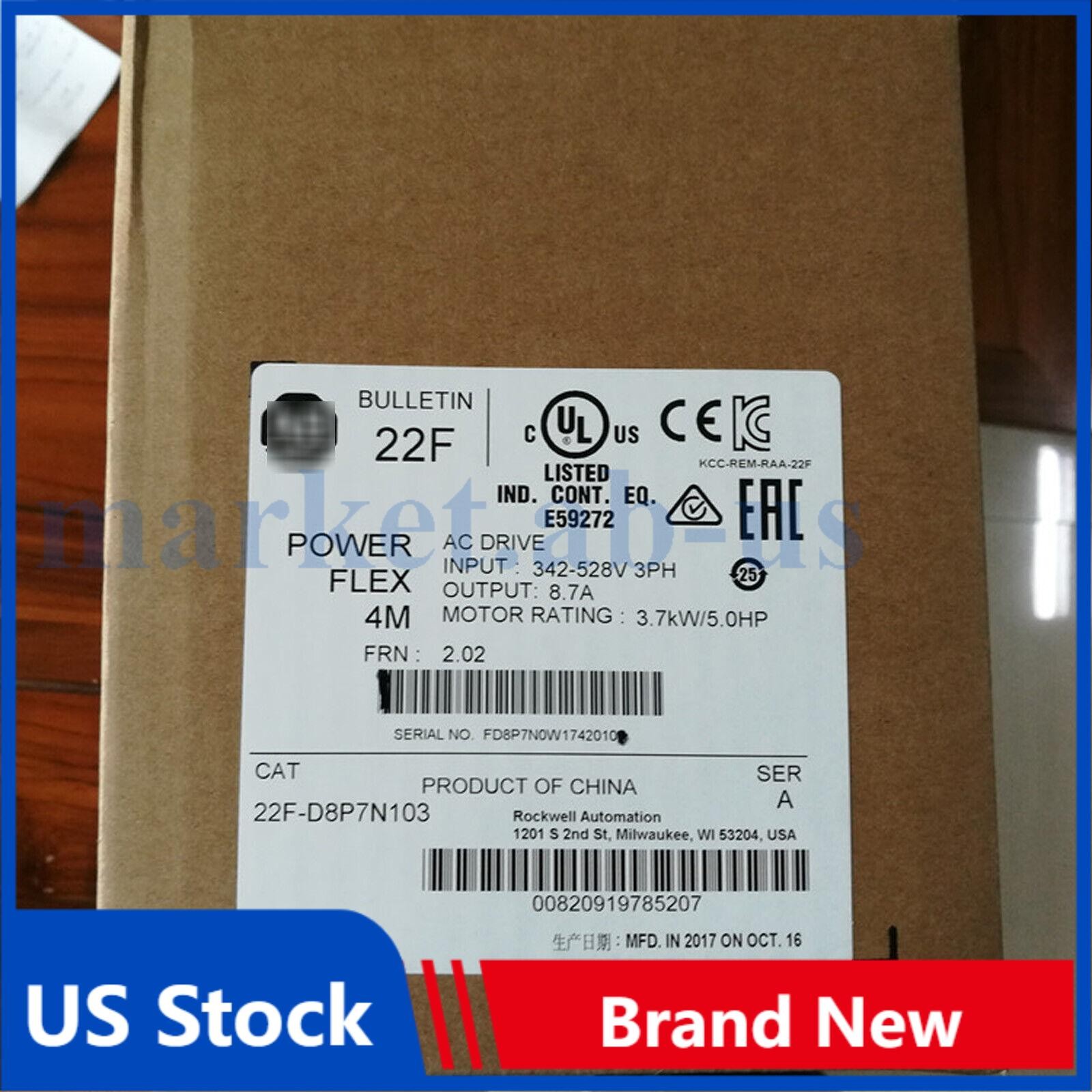 22F-D8P7N103 PowerFlex4M AC Drive Allen Bradley New Factory Sealed US Free Tax