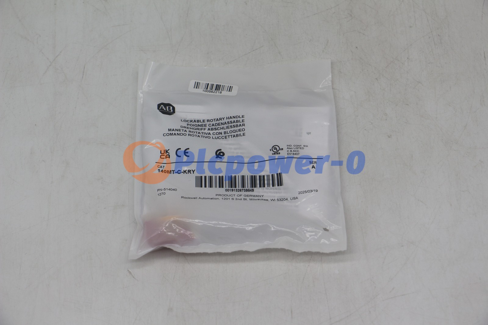 New 140MT-C-KRY Allen Bradley Red/Yellow Lockable Operating Knob