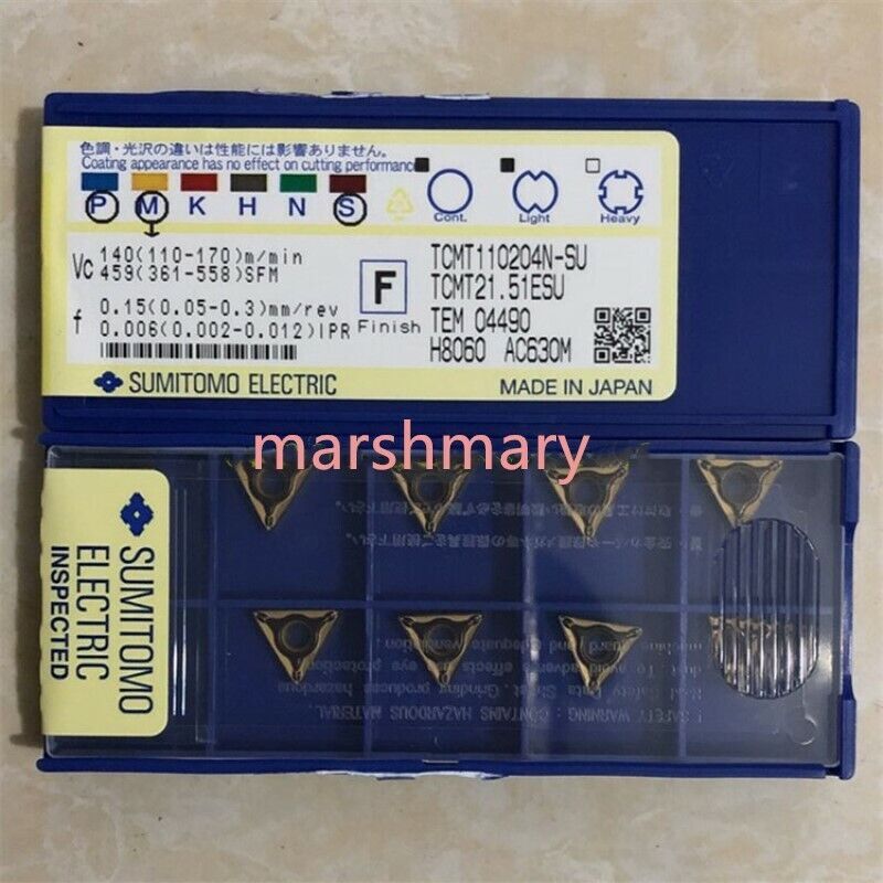 10PCS/ONE BOX SUMITOMO TCMT110204N-SU AC630M CNC carbide inserts