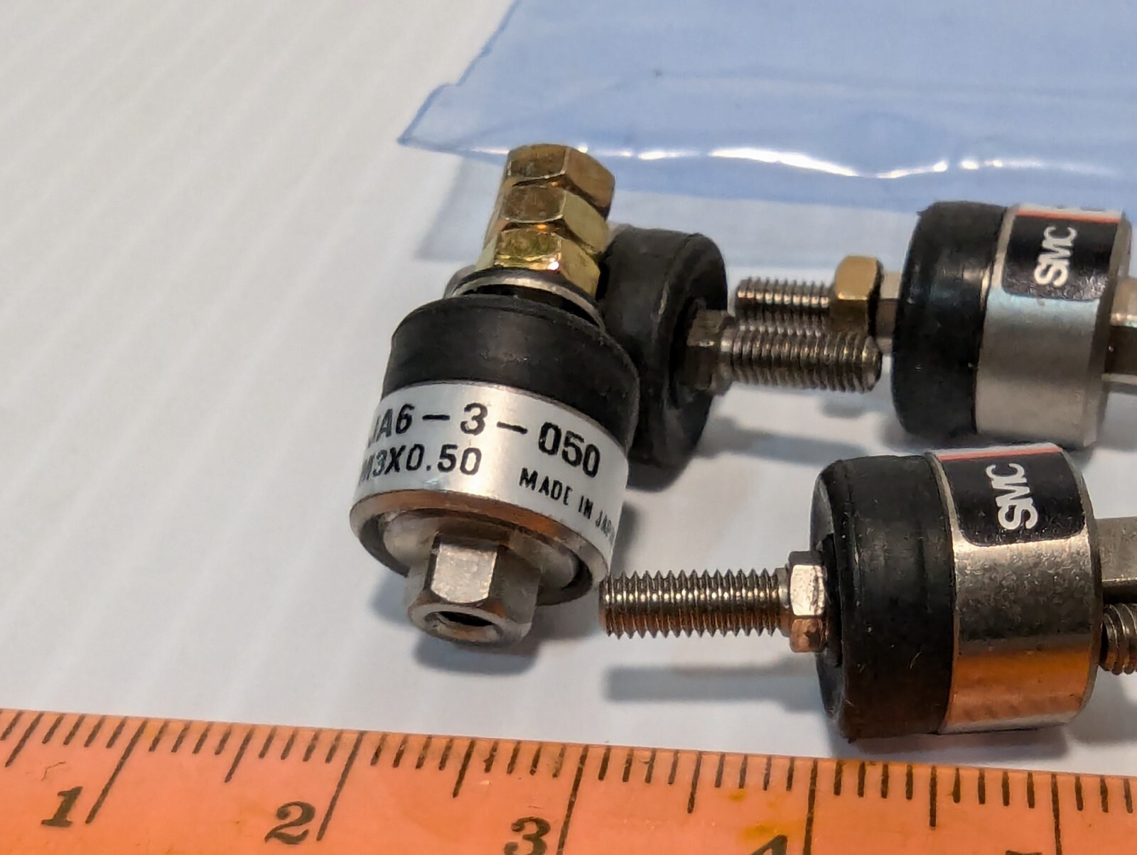 Lot of 7 SMC JA6-3-050 Floating Joints, M3X0.50, 6mm Bore Size