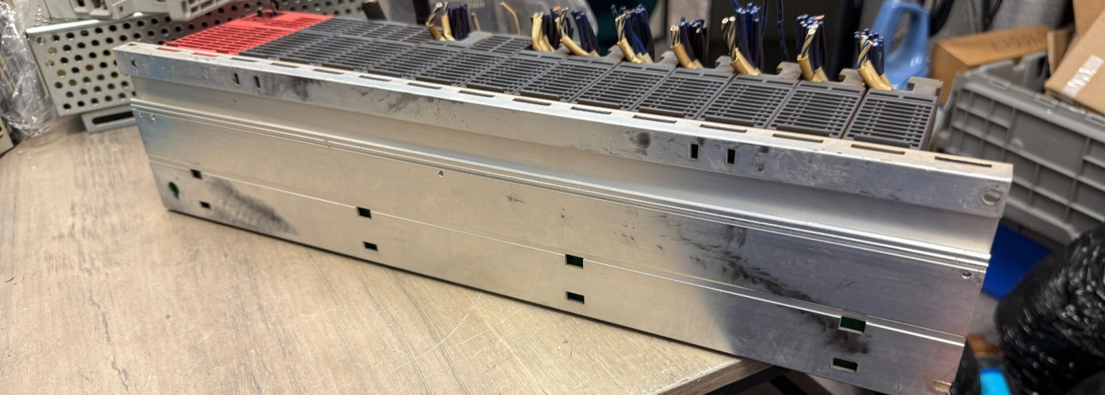 MITSUBISHI CPU MODULE, Q312B BASE UNIT, Q63P POWER SUPPLY W/ 11 MODULES