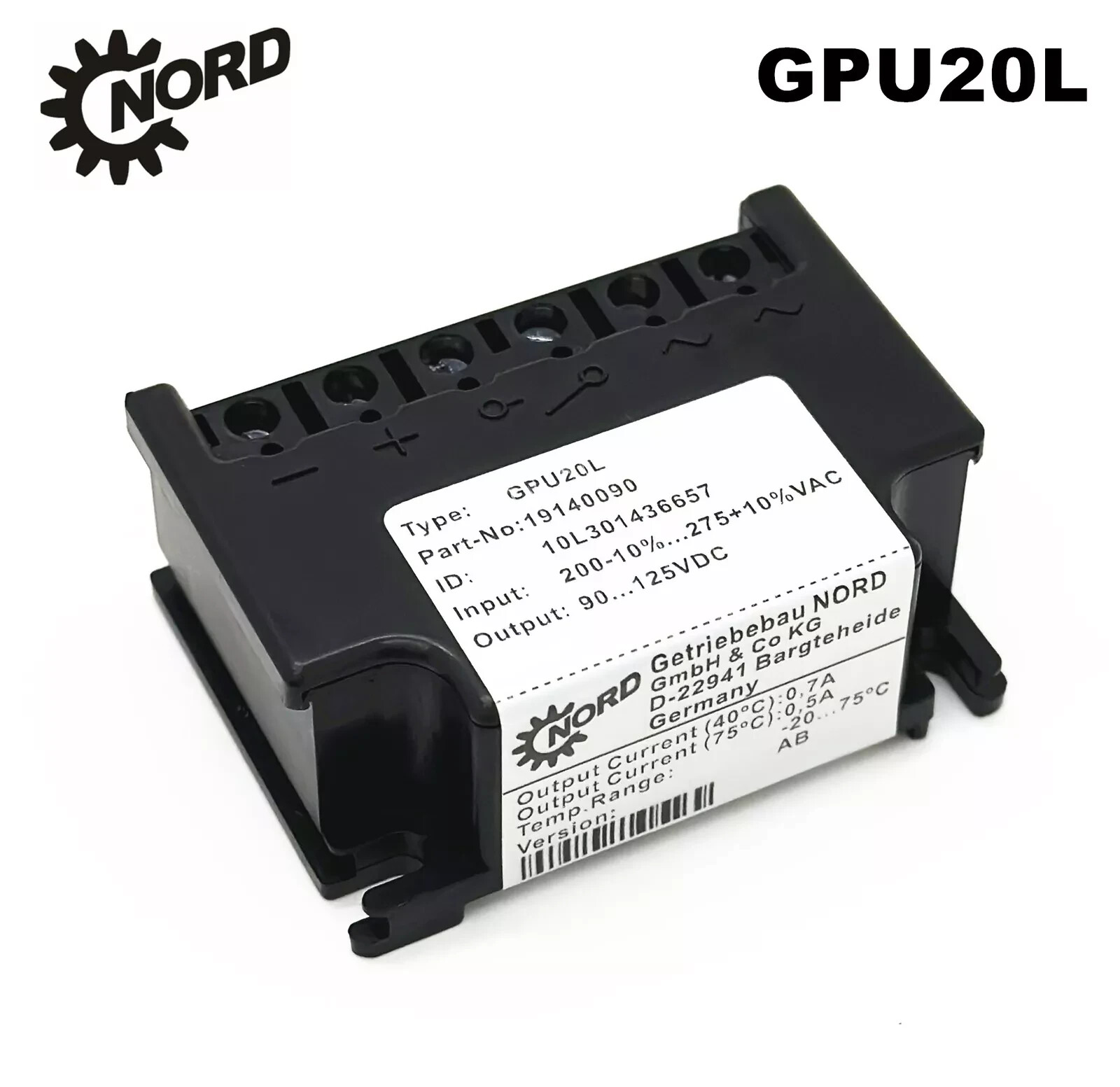 1X Motor Brake Rectifier module 191410090 GPU20L AC200-275V DC90-125V