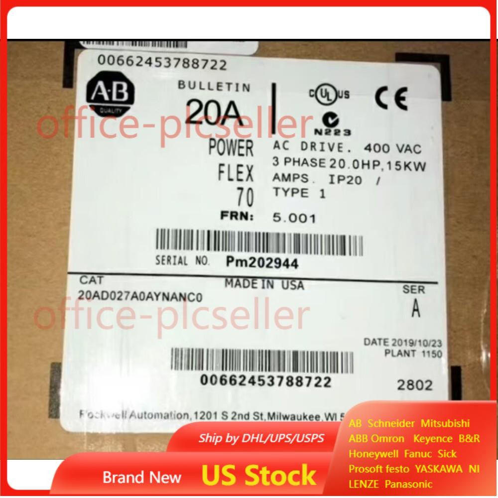AB NEW IN BOX 20AD027A0AYNANC0 PowerFlex 70 AC Drive FREE SHIP AB