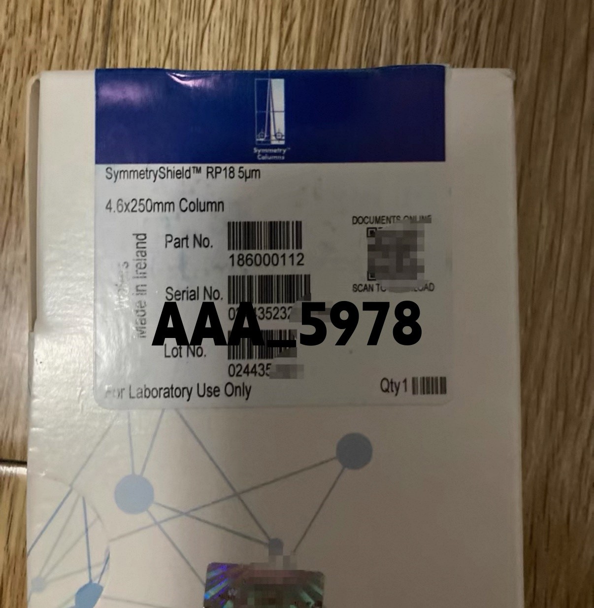 186000112 Waters 4.6×250mm Chromatography column 186000112