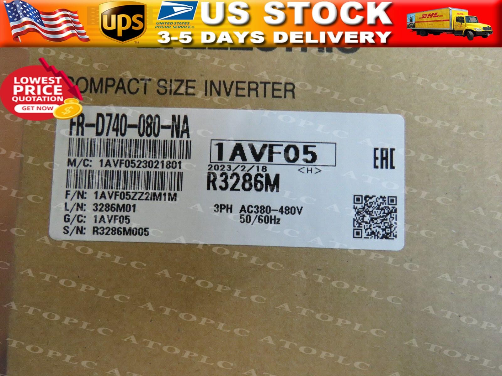 FR-D740-080-NA New Sealed Mitsubishi Compact Size Inverter FR-D740-080-NA