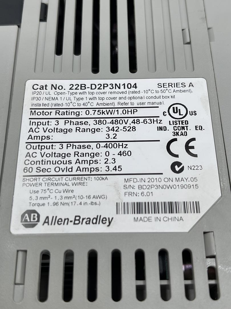 Allen-Bradley 22B-D2P3N104 Ser A