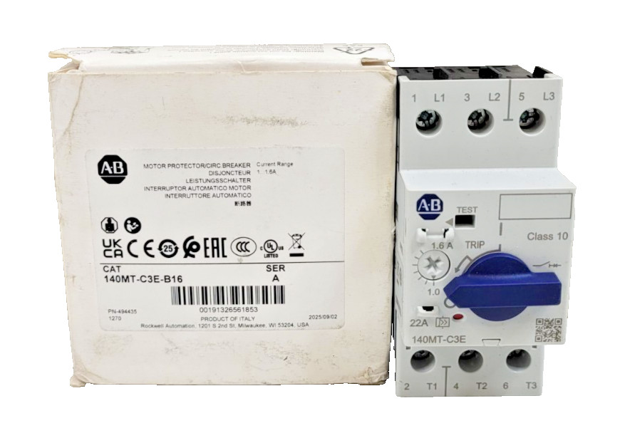 Allen Bradley 140MT-C3E-B16 Series A MPCB, 1.0-1.6 A, Frame C, NEW IN BOX