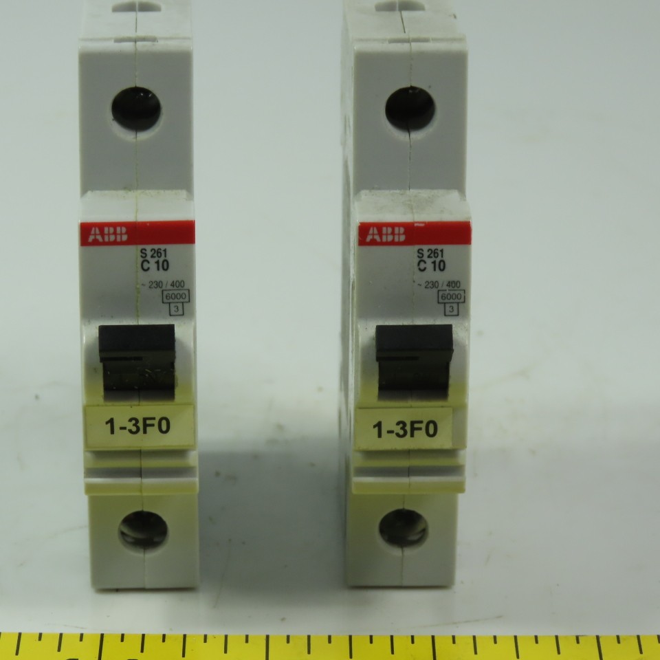 ABB S261 C10 6 Amp Miniature Circuit Breaker Din Mt 1 Pole 277/480V Lot of 2