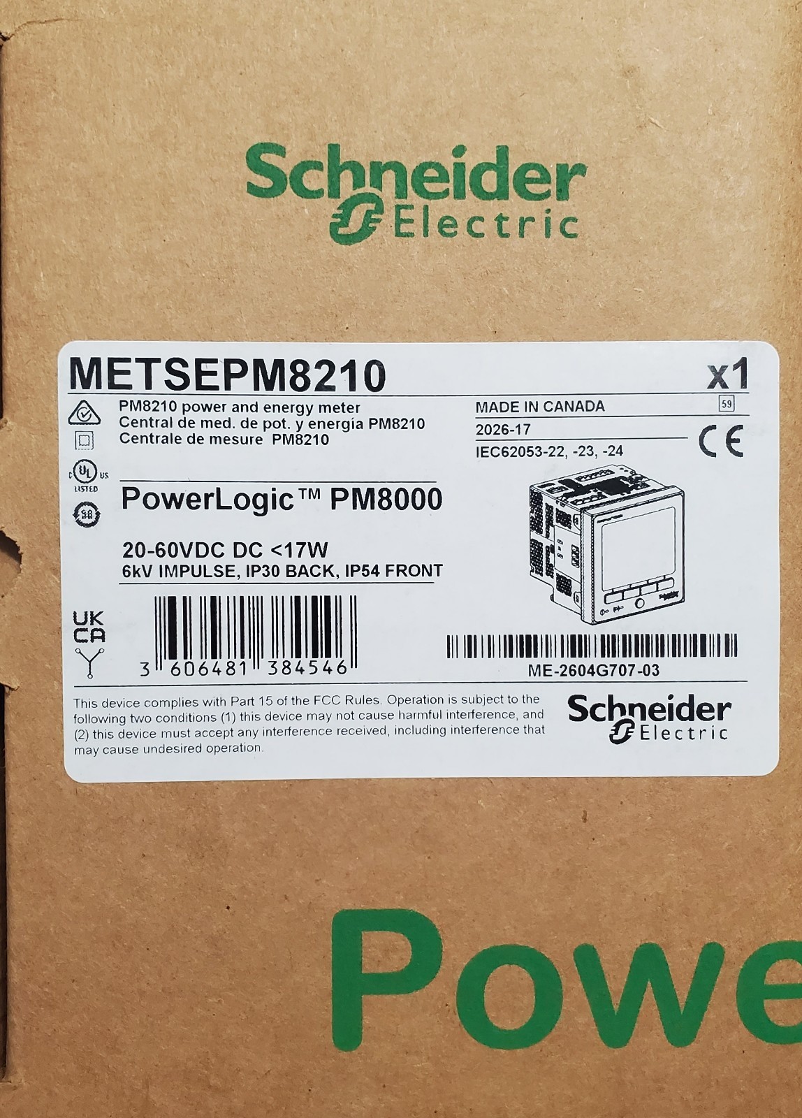 Schneider Electric METSEPM8210 PowerLogic Power And Energy Meter