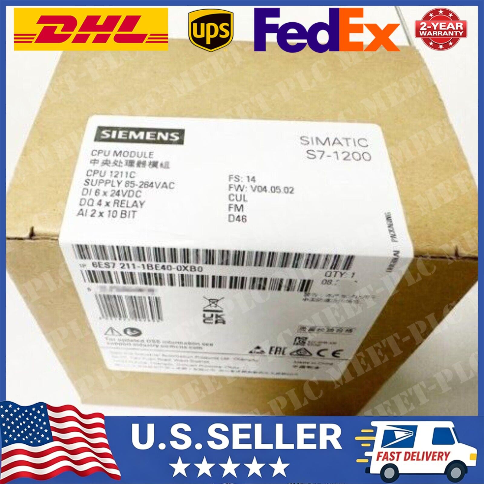 New Siemens 6ES7211-1BE40-0XB0 6ES72111BE400XB0 SIMATIC S7-1200 CPU 1211C