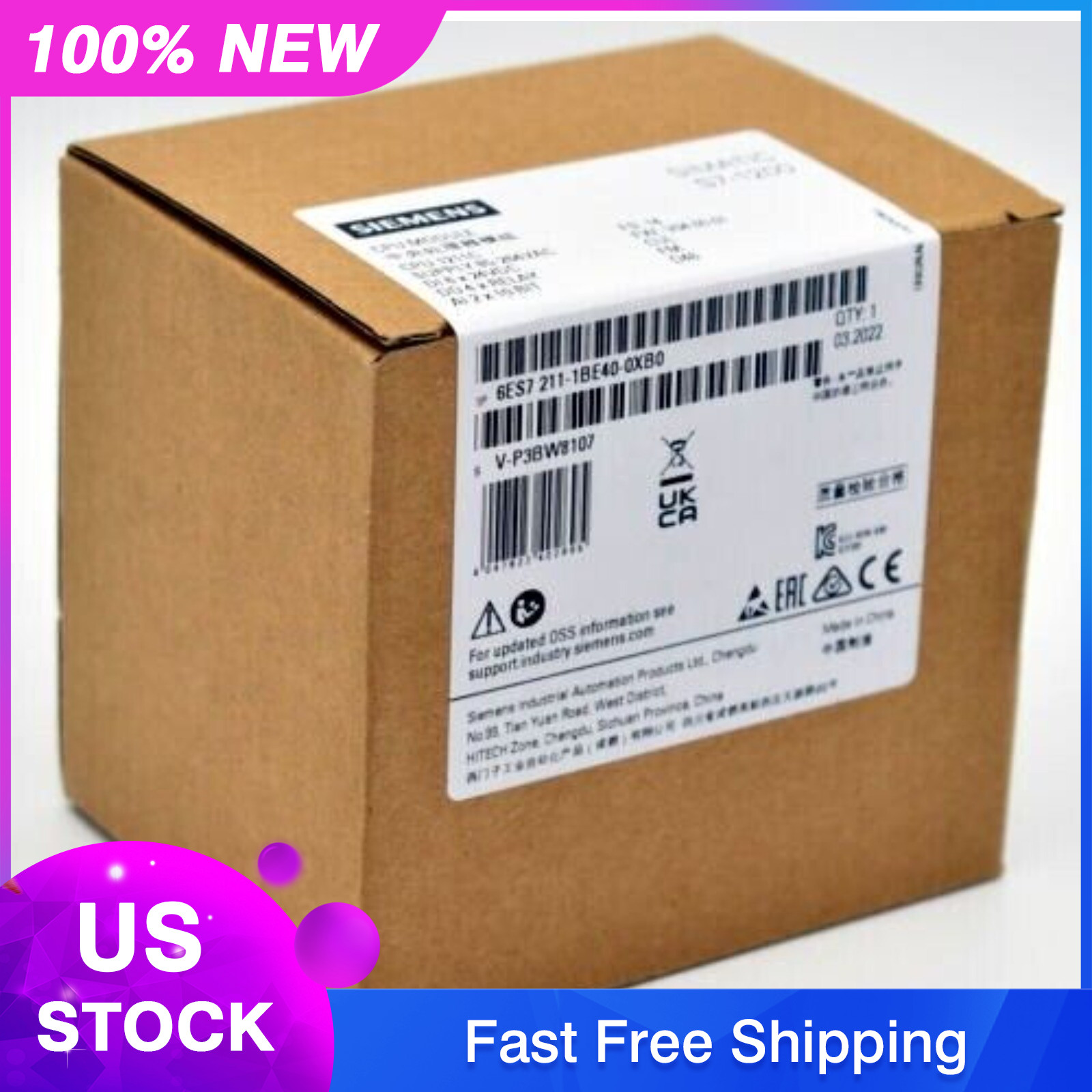 New Siemens SIMATIC S7-1200 CPU 1211C 6ES7211-1BE40-0XB0 6ES72111BE400XB0