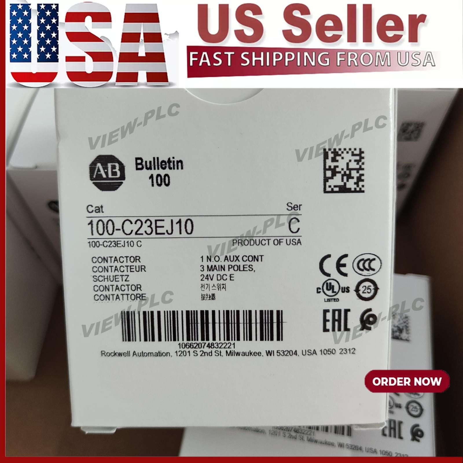 NEW ALLEN-BRADLEY IEC AB 100-C23EJ10 STANDARD CONTACTOR 23 AMP 24VDC US Free Tax