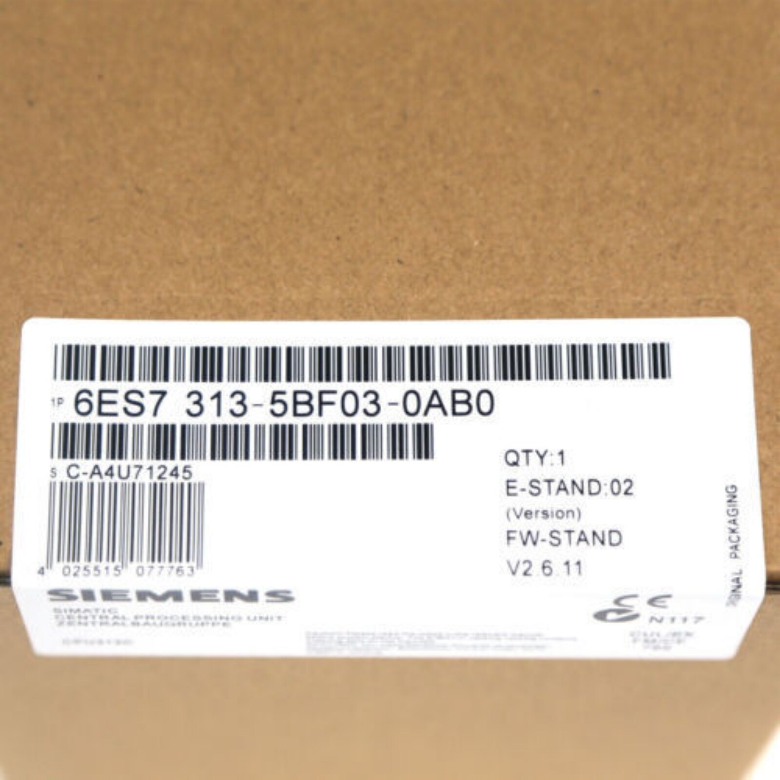 New Siemens CPU MODULE 6ES7313-5BF03-0AB0 6ES73135BF030AB0