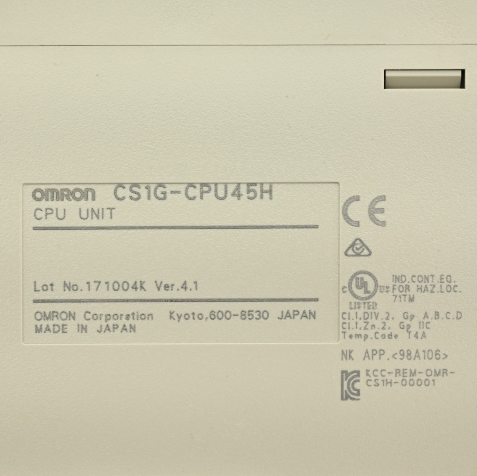 Omron CS1G-CPU45H CPU Unit w/ CS1W-SCB21-V1 Serial Communication Board