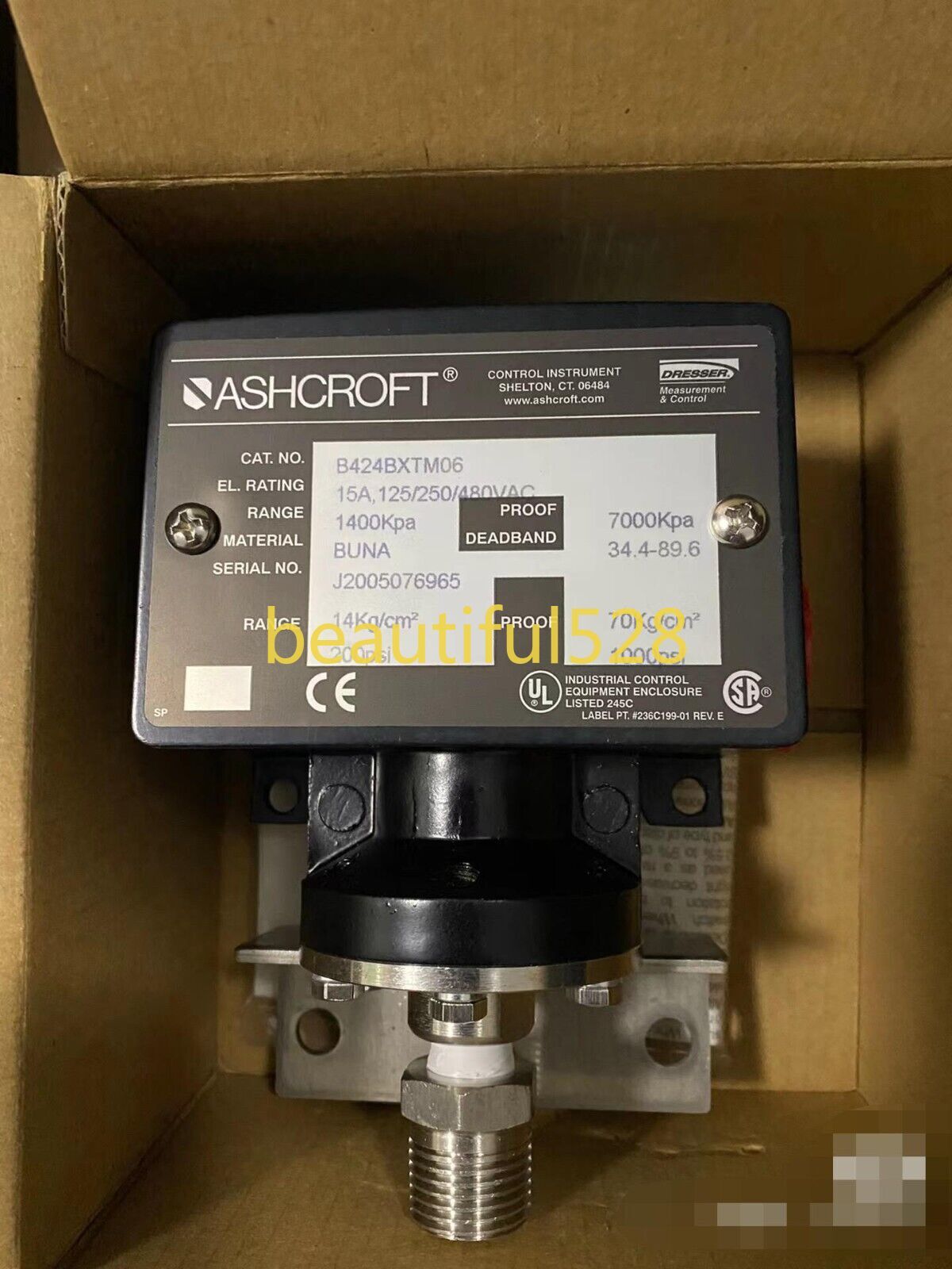 1pc NEW B424BXTM06 Pressure Switch By DHL or FedEx #V1YL CH