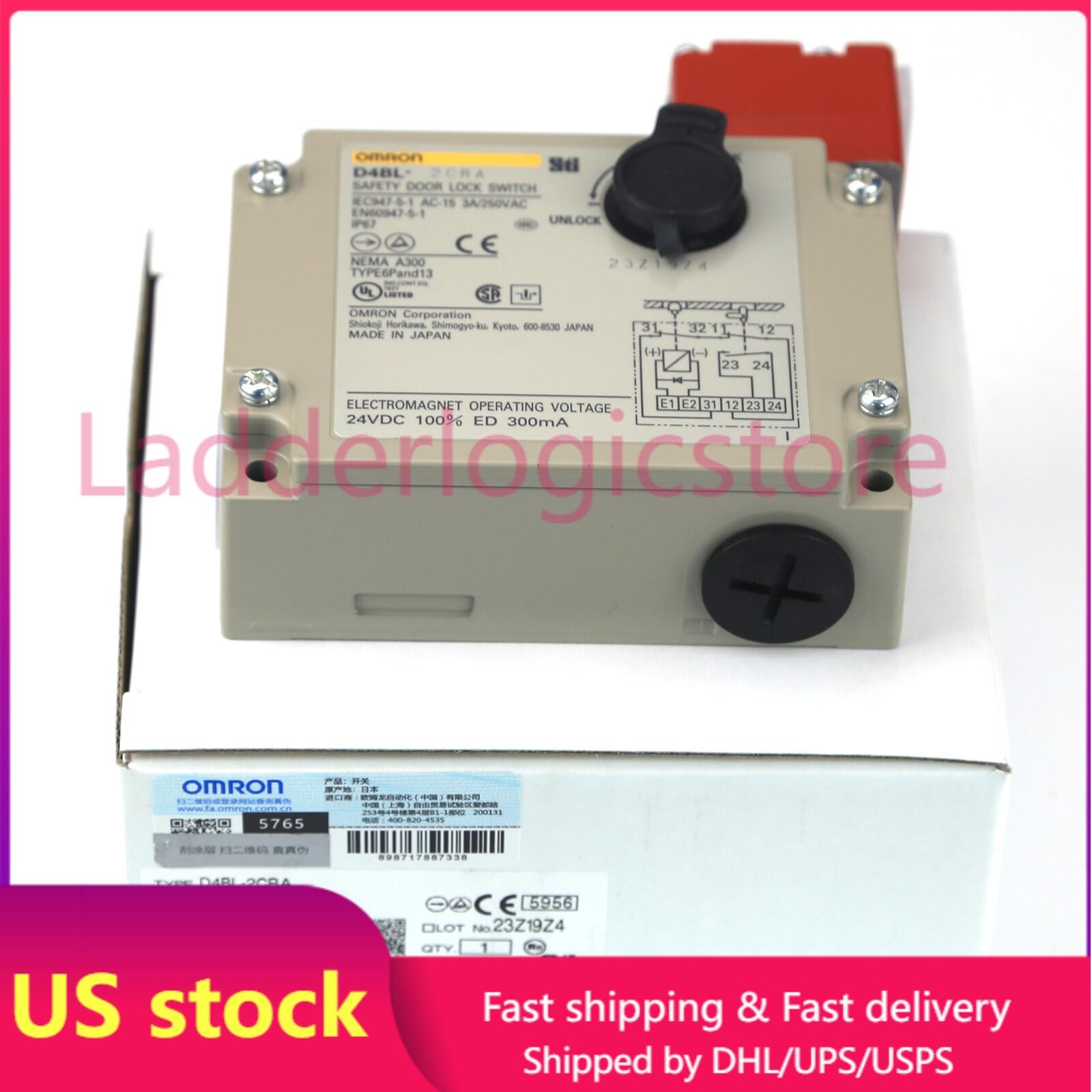 1PC Omron D4BL-2CRA D4BL2CRA Guard Lock Safety-Door Switch US Free TAX