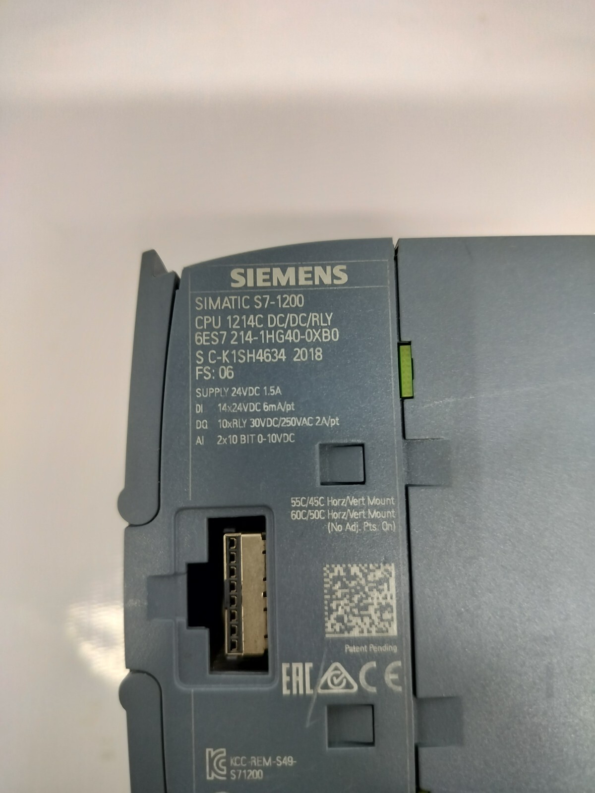 SIEMENS 6ES7214-1HG40-0XB0 PLC MODULE ( USED CONDITION )