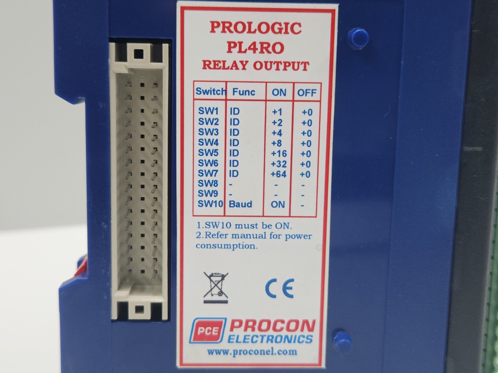 PROCON PROLOGIC PL4RO RELAY OUTPUT MODULE