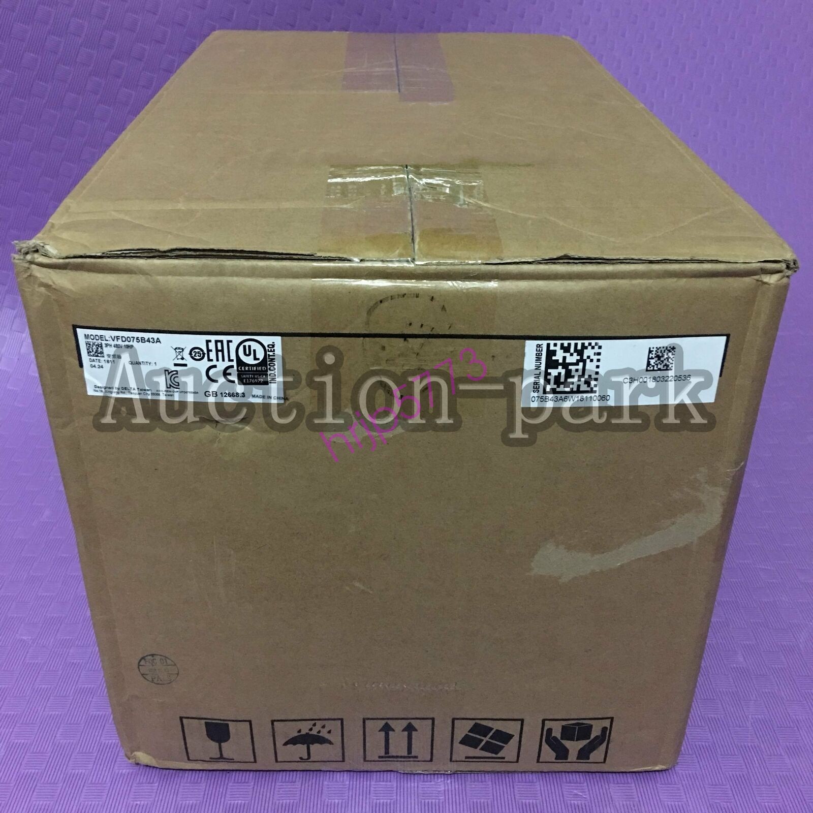 Delta VFD075B43A Open/Closed Loop Vector 3 Phase 460V Input 10HP AC Motor Drive
