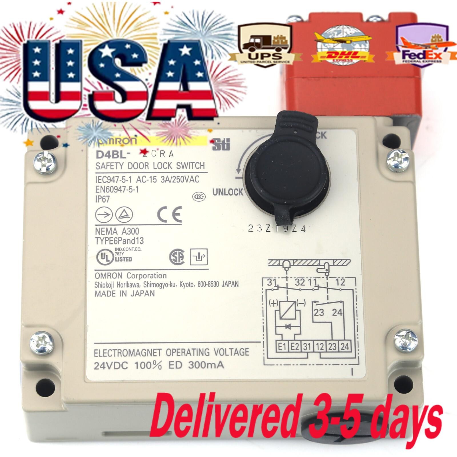 1PC Omron D4BL-2CRA D4BL2CRA Guard Lock Safety-Door Switch US Free TAX