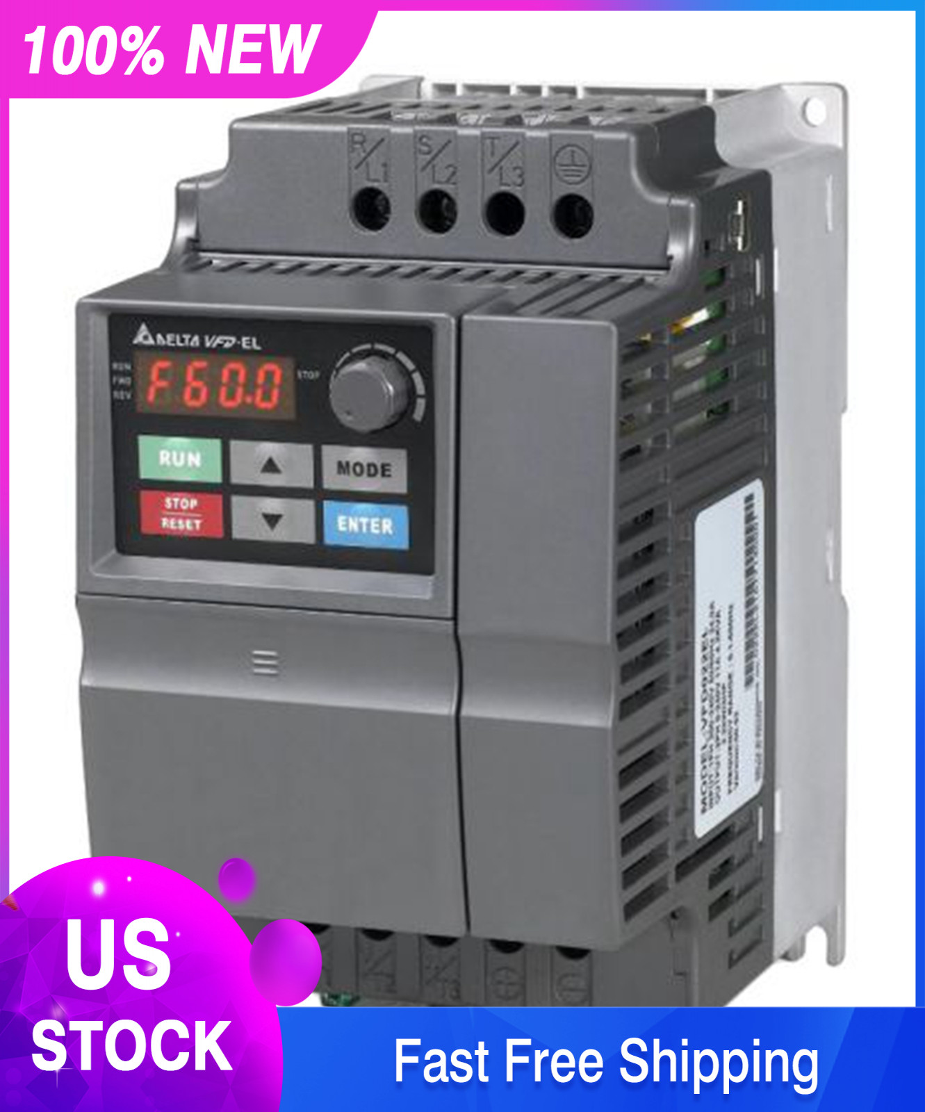 NEW Delta VFD022EL43A PLC Programmable 3Hp 460V Three Phase Input AC Micro Drive
