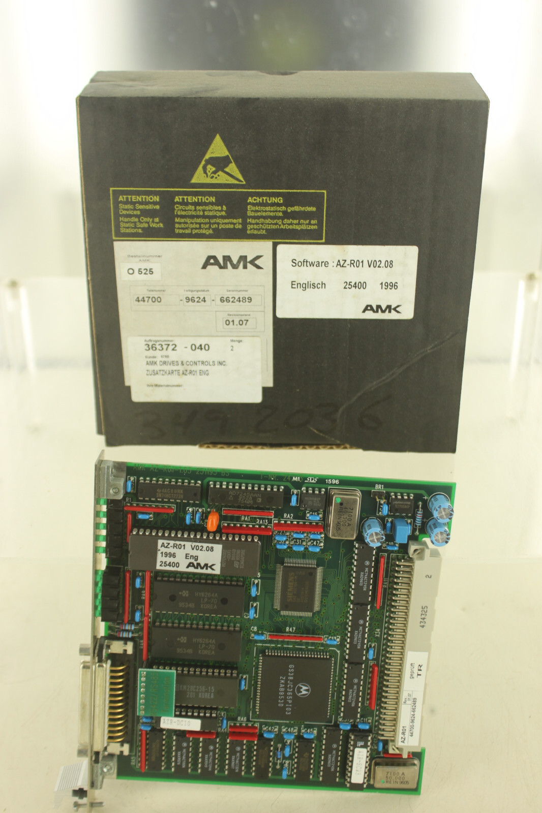 AMK AZ-R01 SERVO CONTROL MODULE LOGIC BOARD SINGLE PORT / FEMALE #3