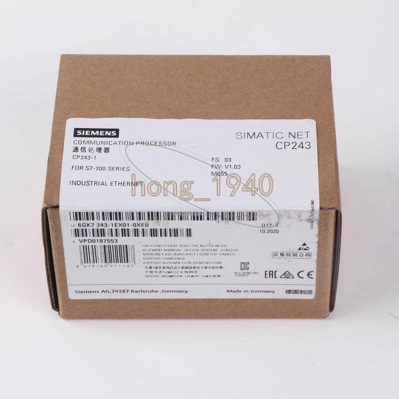 ONE SIEMENS 6GK7243-1EX01-0XE0 Ethernet Module 6GK7 243-1EX01-0XE0 NEW