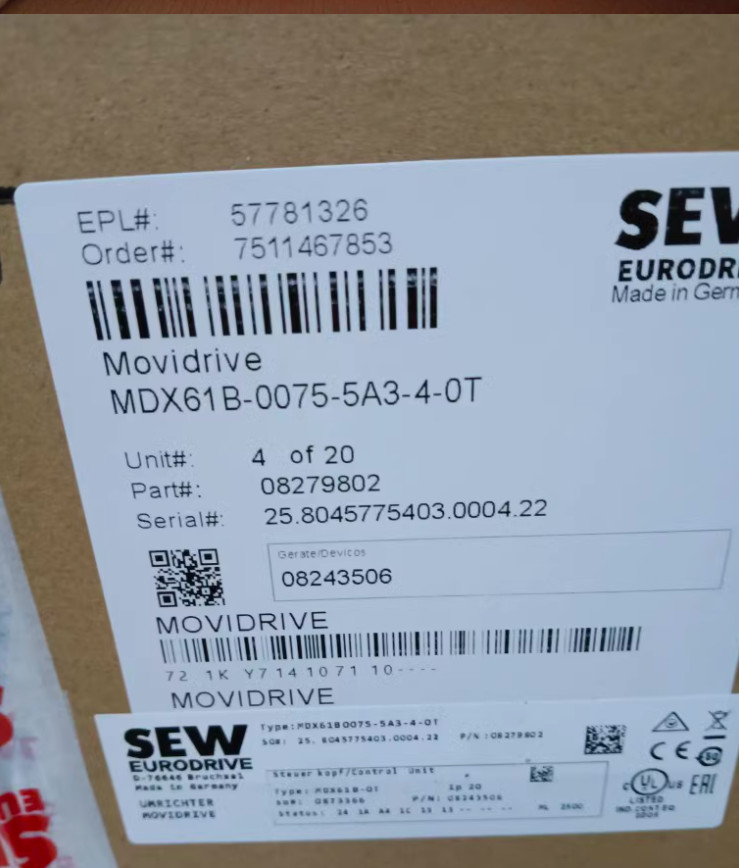 New SEW MDX61B0075-5A3-4-0T MDX61B00755A340T Inverter Expedited Shipping 1PC