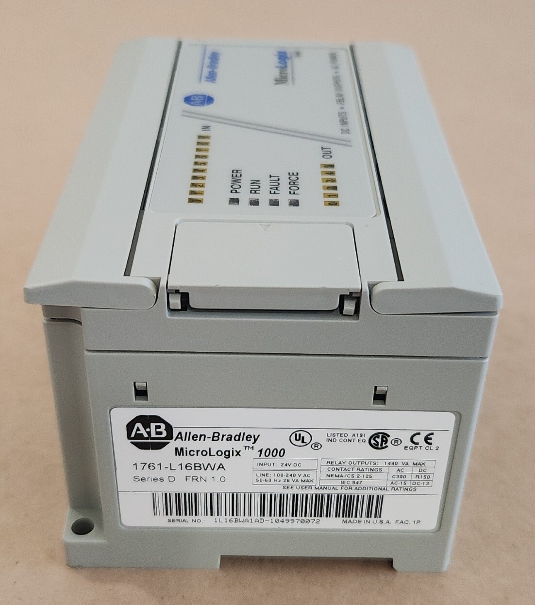 *PREOWNED* Allen-Bradley 1761-L16BWA /D MicroLogix 1000 FRN 1.0 24V + Warranty!