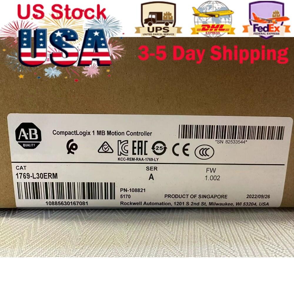 New AB 1769-L30ERM CompactLogix 1MB Motion Controller 1769L30ERM US Free Tax