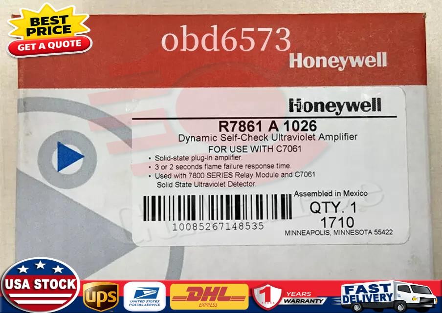 1 year warranty express NEW Honeywell R7861A1026 UV flame amplifier R7861 A 1026