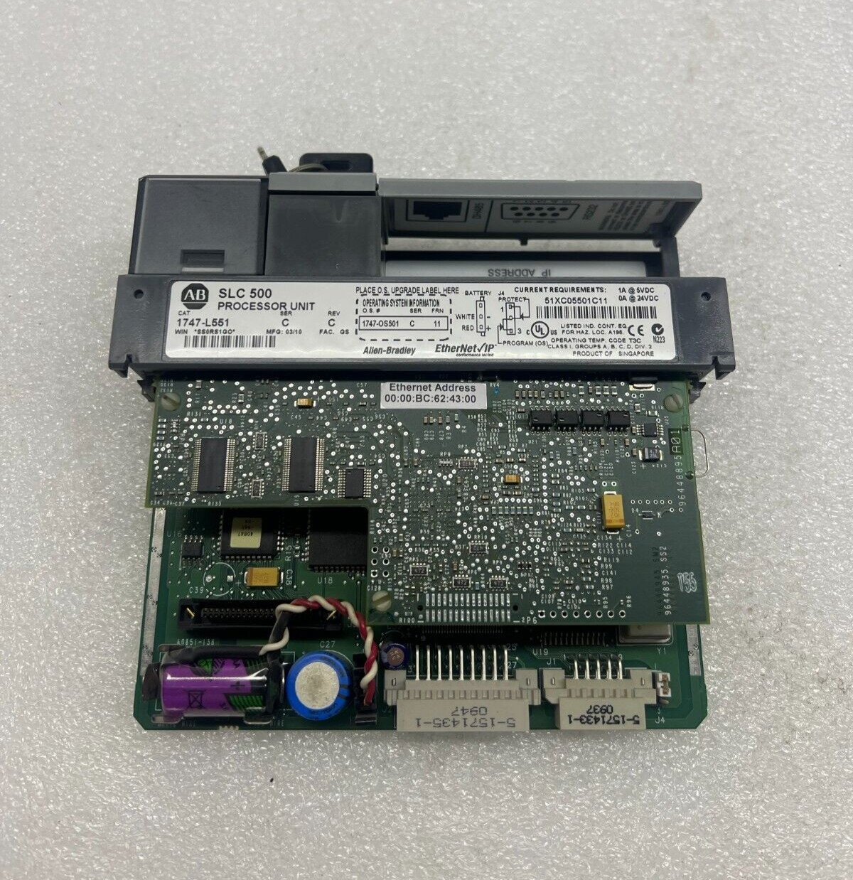 AB Allen Bradley 1747-L551 Ser C Rev C SLC 500 Processor Unit Used