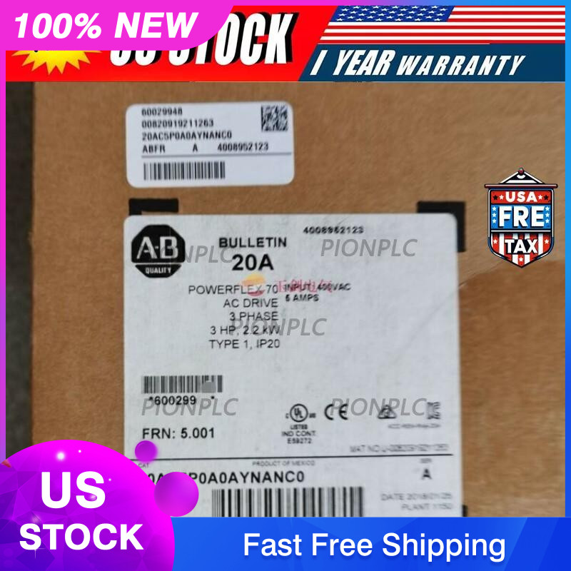 Allen-Bradley 20AC5P0A0AYNANC0 New In Box 20AC5P0A0AYNANC0 Fast Ship US Free Tax