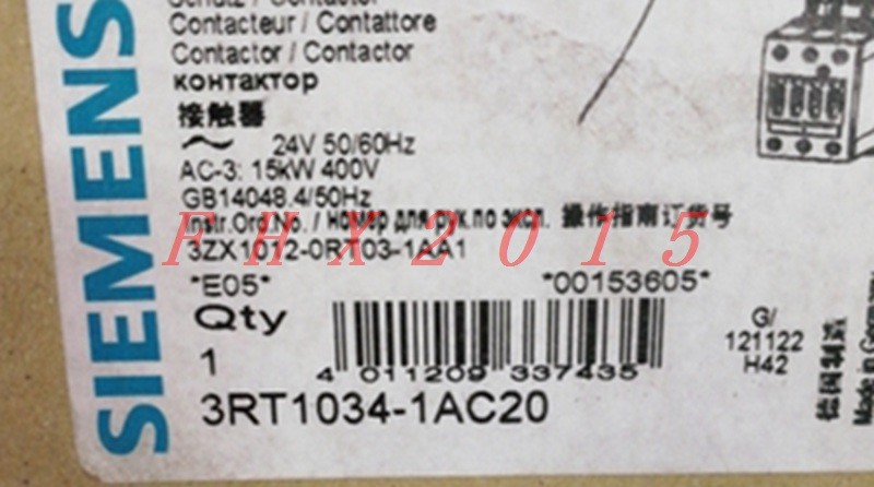 ONE NEW For Siemens Contactor 3RT1034-1AC20 3RT10341AC20 ZL8