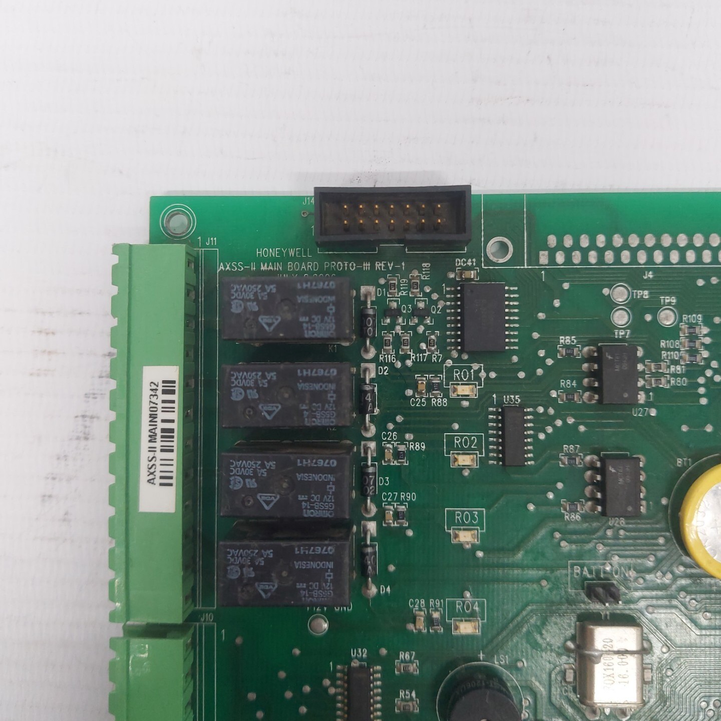 HONEYWELL DPCB21070102 AXSS-II MAINI07342 DPCB21070102AXSSII