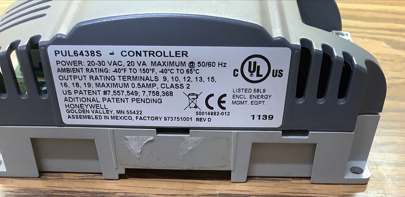 Honeywell Spyder Sylk Enhanced Controller PUL6438S 20-30VAC 20VA 50/60Hz Used
