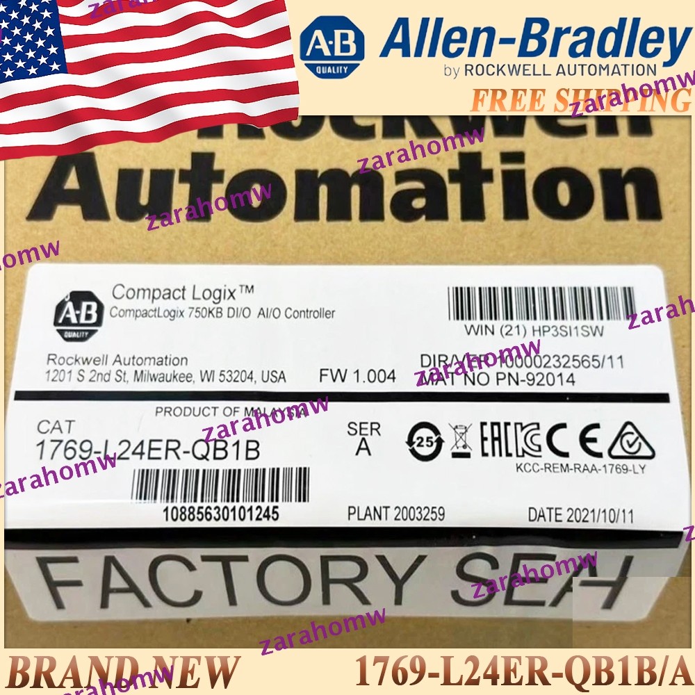 New AB 1769-L24ER-QB1B/A CompactLogix 750KB DI/O Controller 1769L24ERQB1B A 1PC