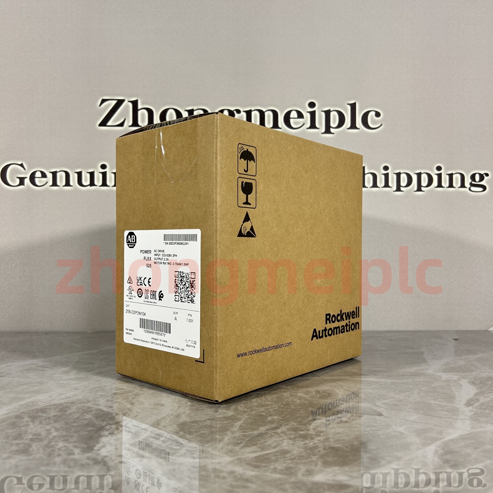 Allen Bradley 25B-D2P3N104 PowerFlex 525 0.75kW (1Hp) New Original 25BD2P3N104